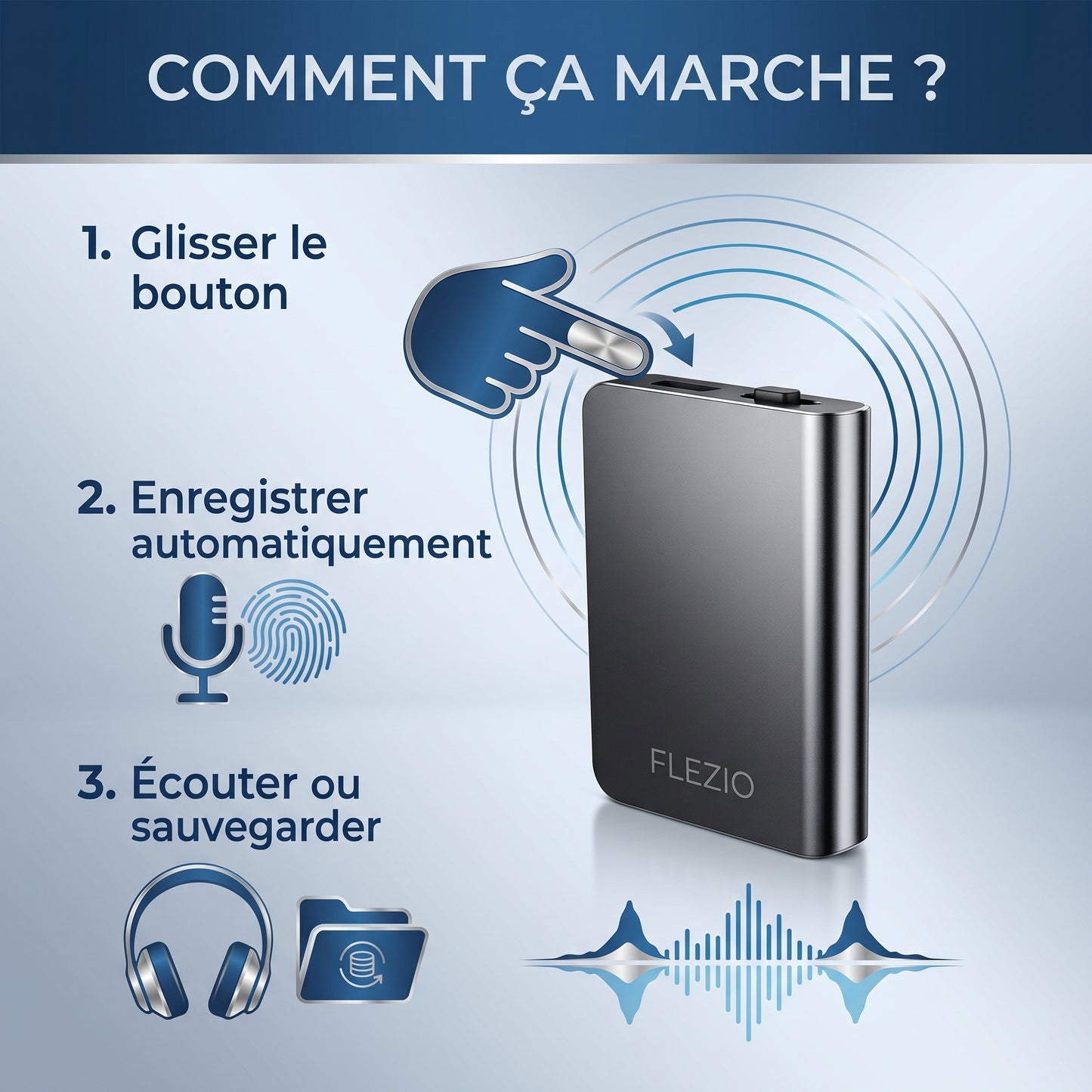 Voxelin – Enregistreur Vocal Mini Discret