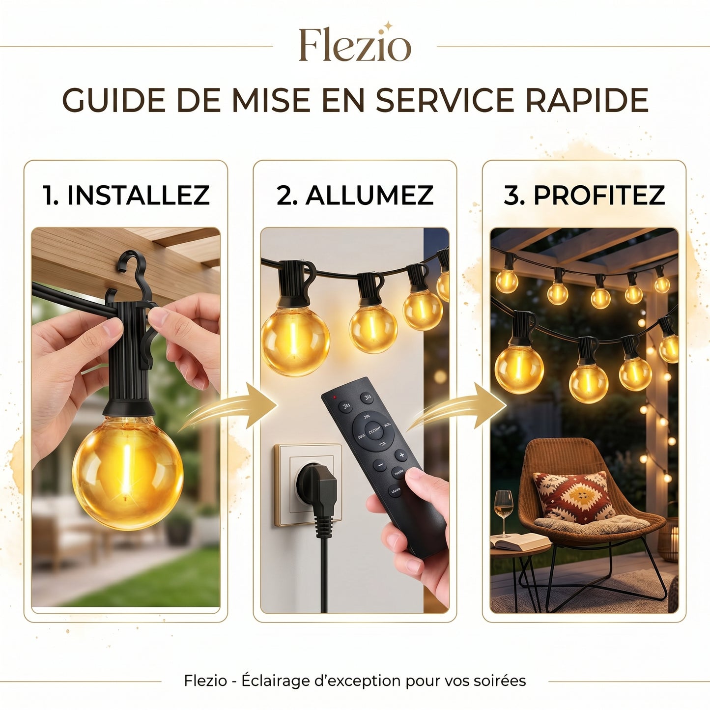 Lumivane – Guirlande Lumineuse Extérieur Guinguette