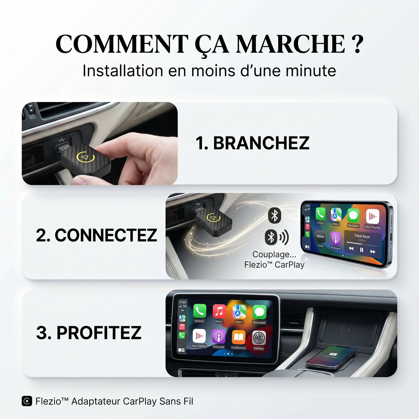 Veloxio – Adaptateur CarPlay Sans Fil