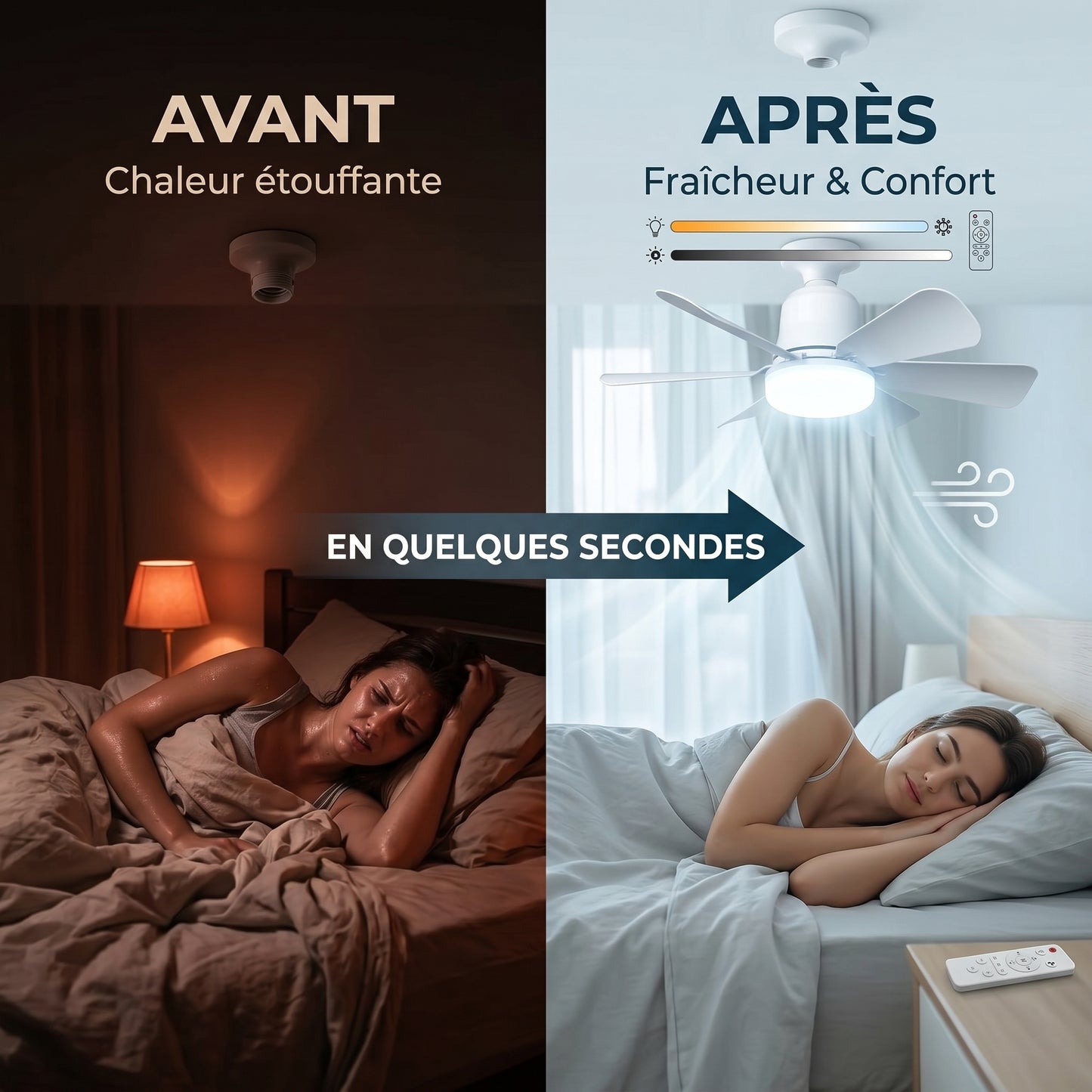 Veltara – Plafonnier Ventilateur LED