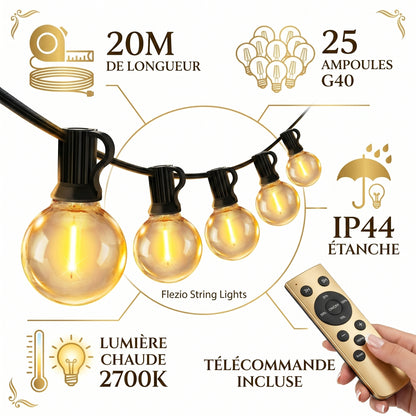 Lumivane – Guirlande Lumineuse Extérieur Guinguette