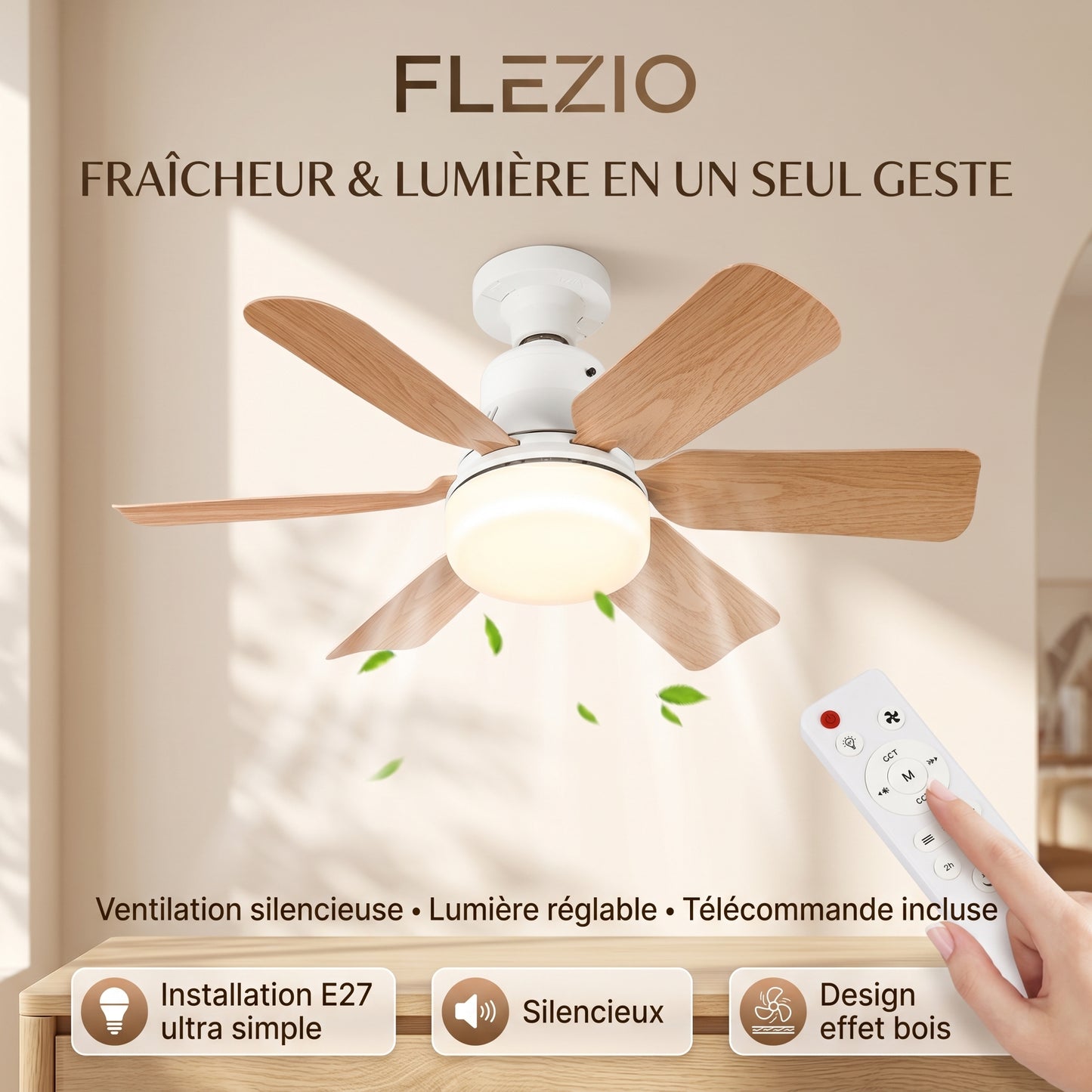 Zéphylia – Plafonnier Ventilateur Silencieux