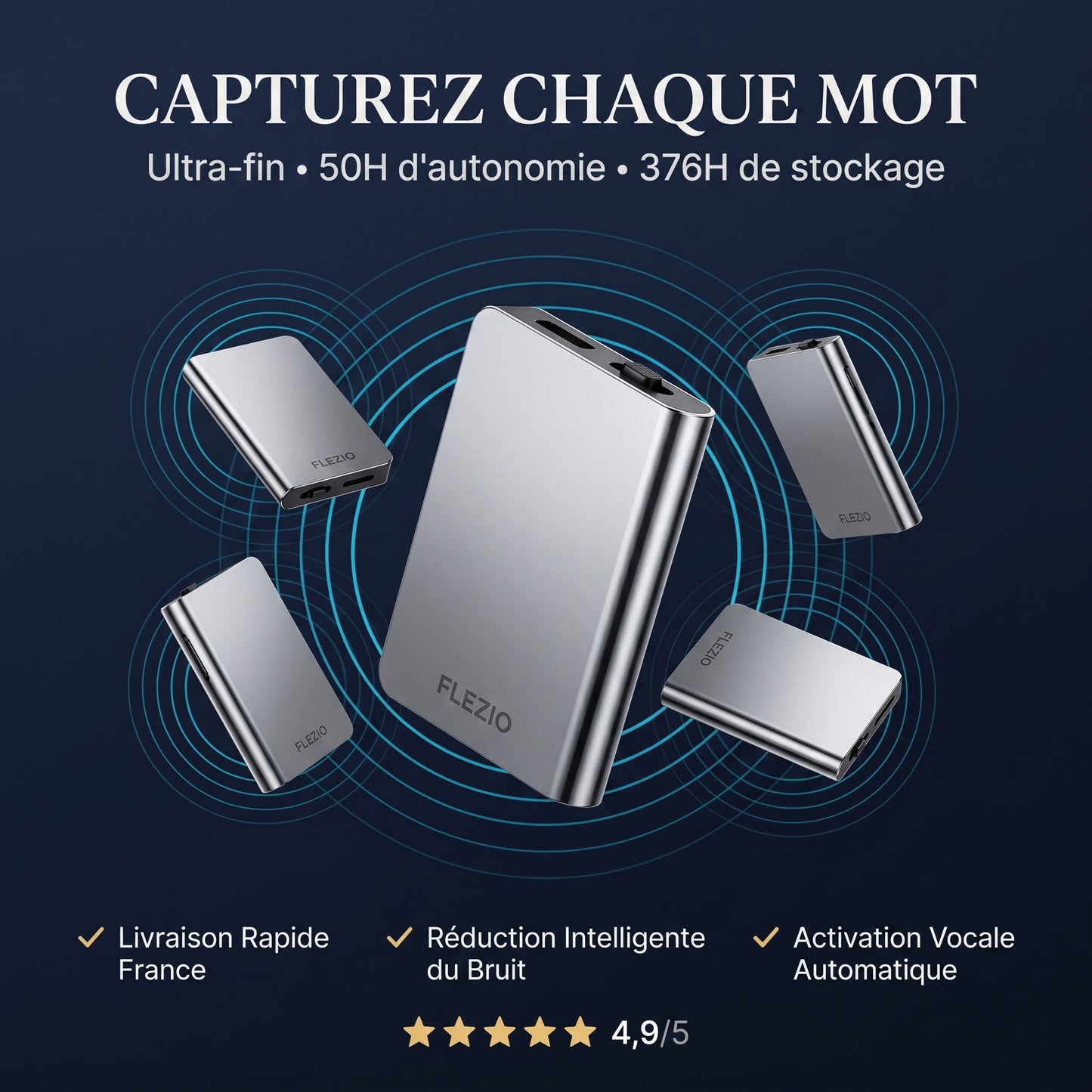 Voxelin – Enregistreur Vocal Mini Discret