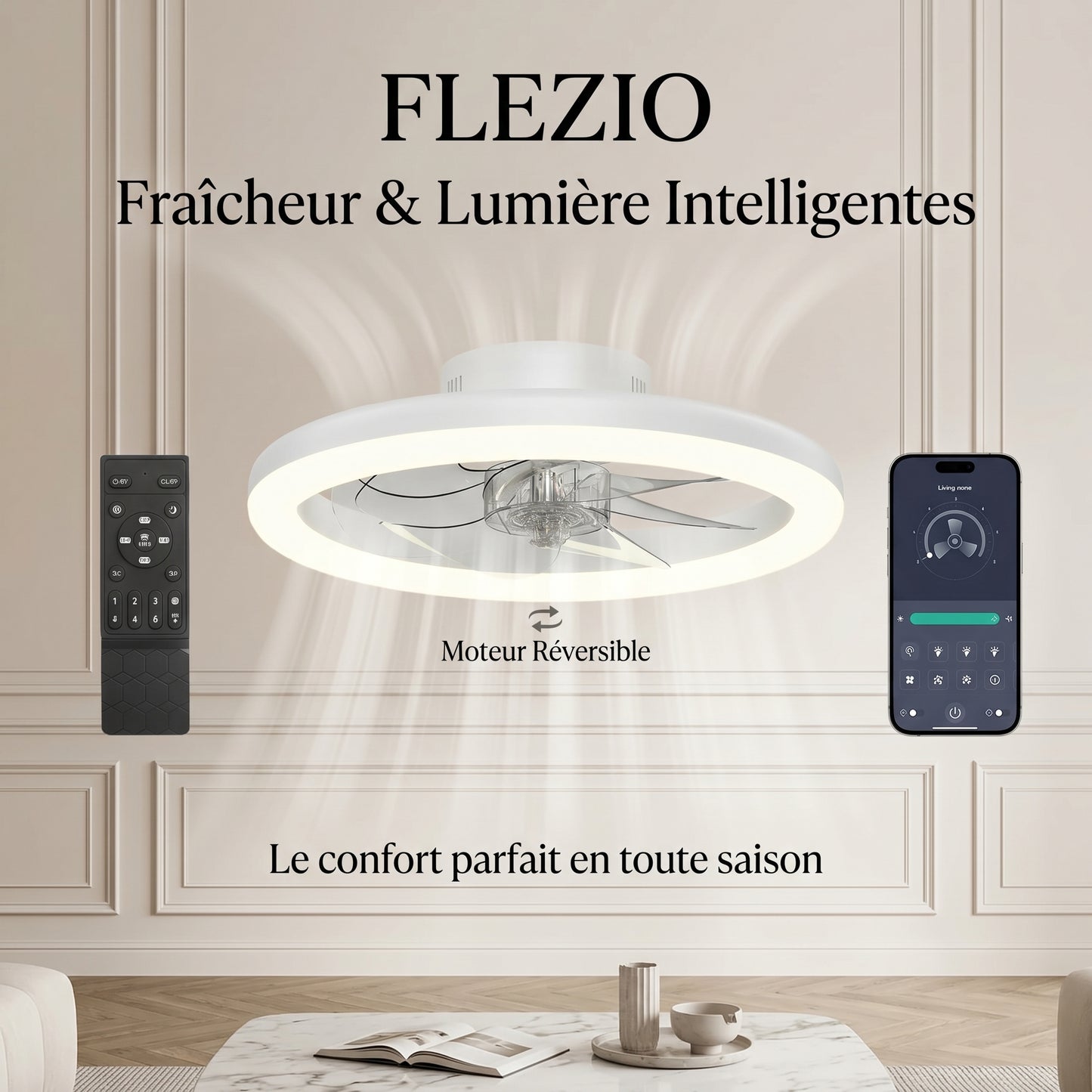 Aériva – Plafonnier Ventilateur LED