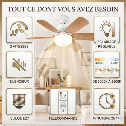 Zéphylia – Plafonnier Ventilateur Silencieux