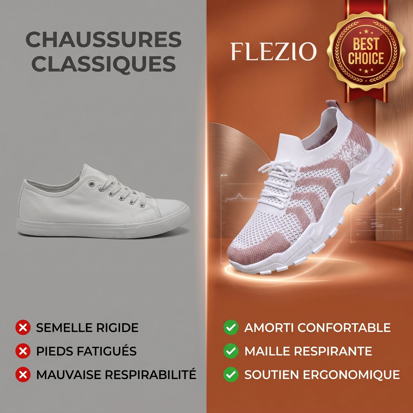 Veliane – Baskets Orthopédiques Femme Confort
