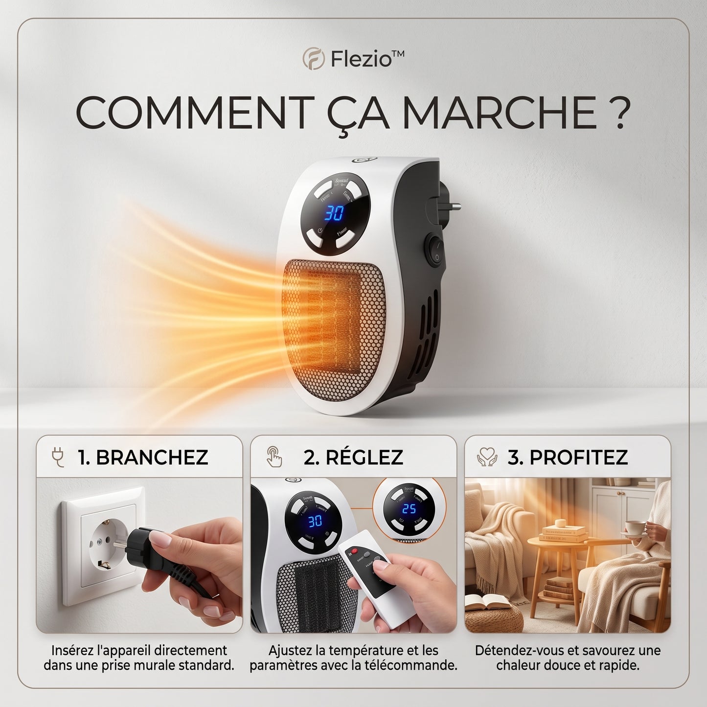 Calorix – Radiateur Électrique d'Appoint Portable