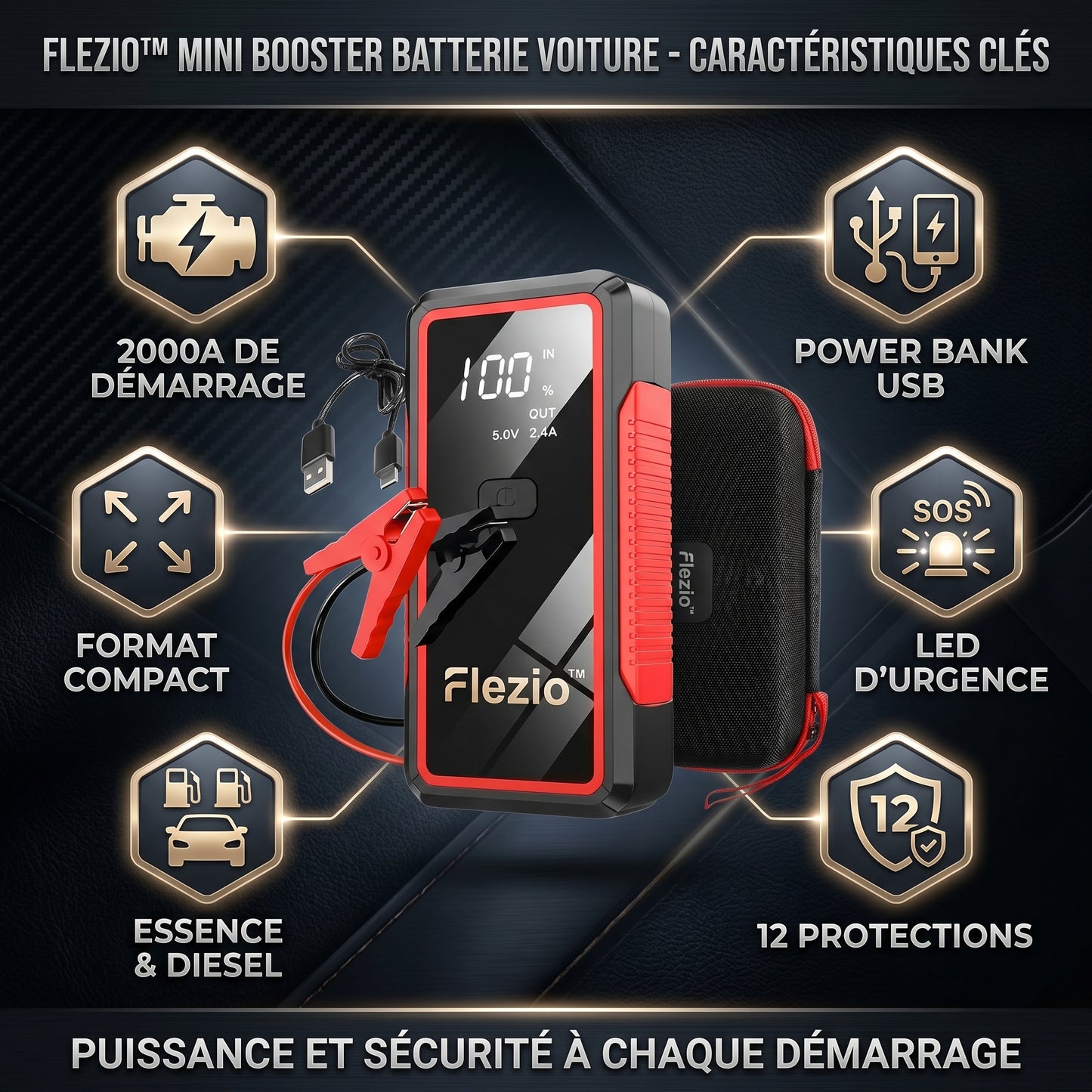 Voltène – Mini Booster Batterie Voiture 12V