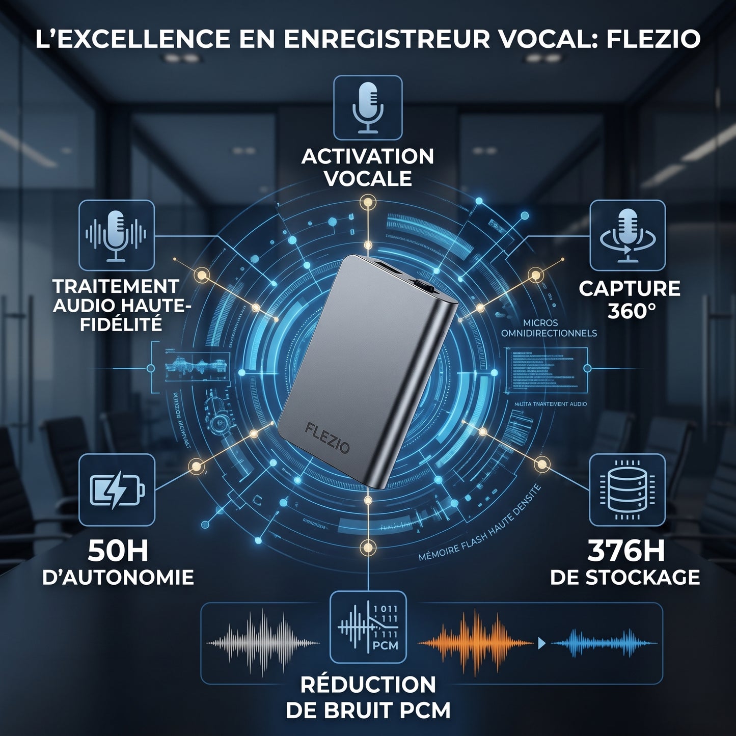 Voxelin – Enregistreur Vocal Mini Discret
