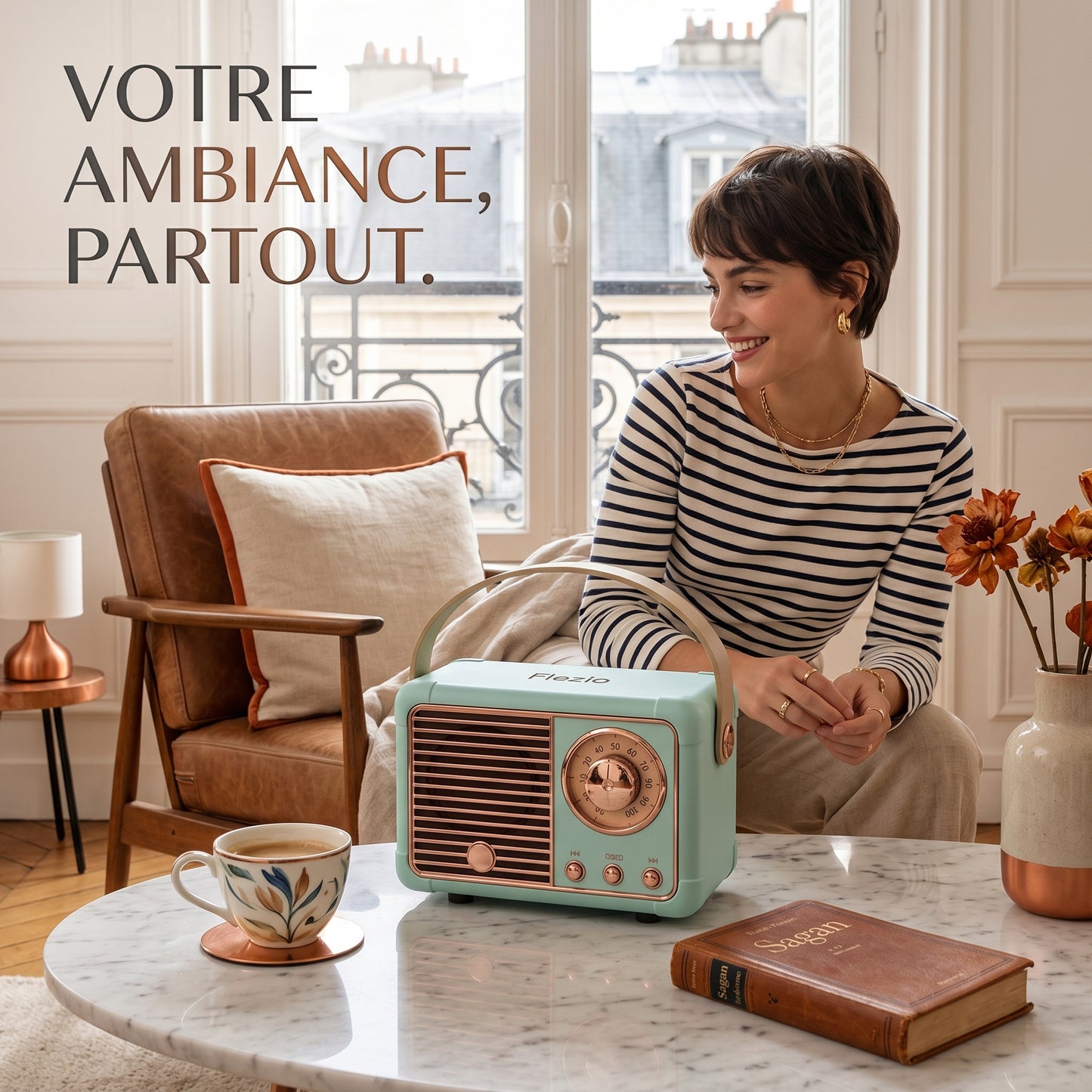 Enceinte Bluetooth Vintage Portable - USB et Carte TF