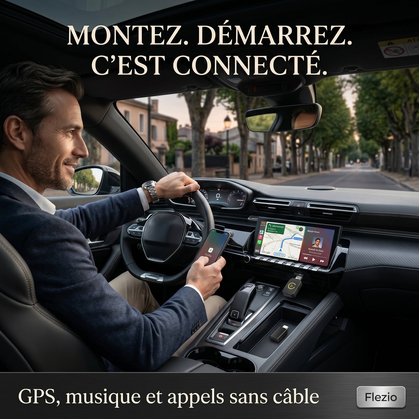 Veloxio – Adaptateur CarPlay Sans Fil