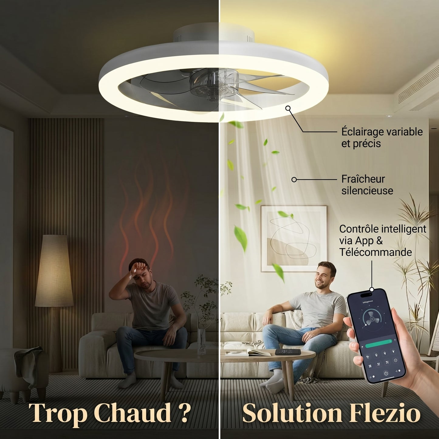 Aériva – Plafonnier Ventilateur LED