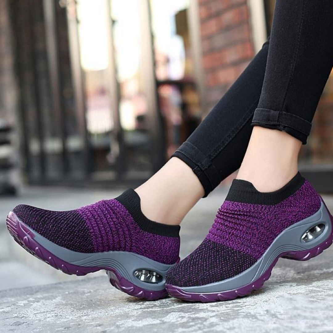 Baskets femme à plateforme amortissante slip-on