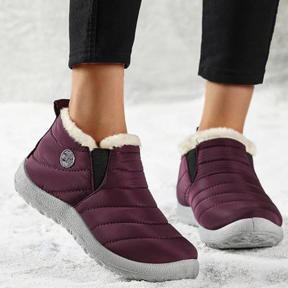 Bottines neige femme doublées fourrure, imperméables et antidérapantes
