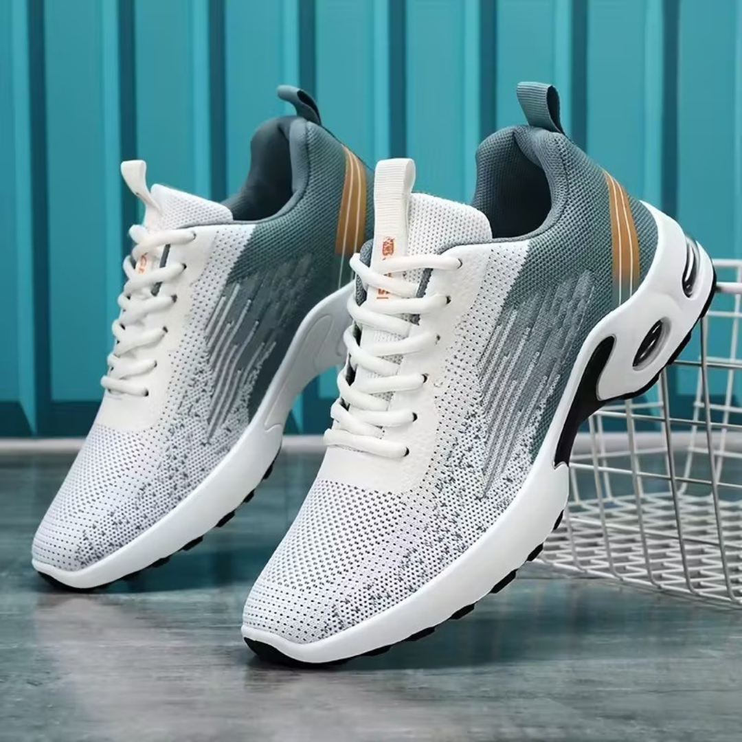 Baskets homme respirantes en maille légère, semelle amortissante et lacets