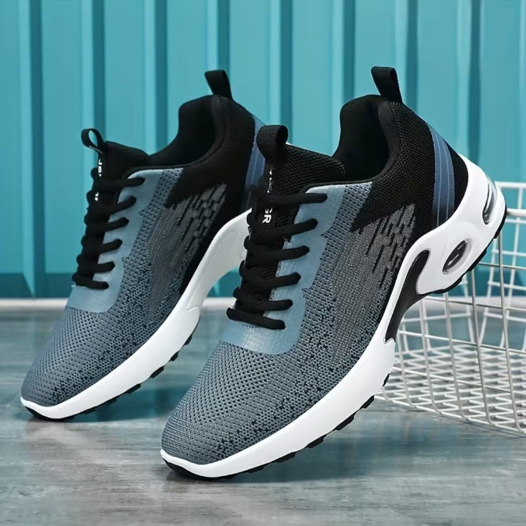 Baskets homme respirantes en maille légère, semelle amortissante et lacets