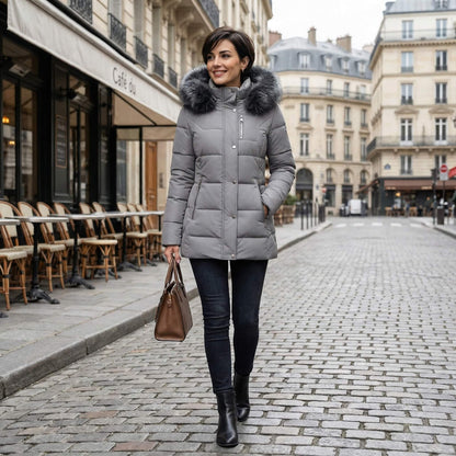 Parka Hiver Fourrure Matelassée Pour Femme