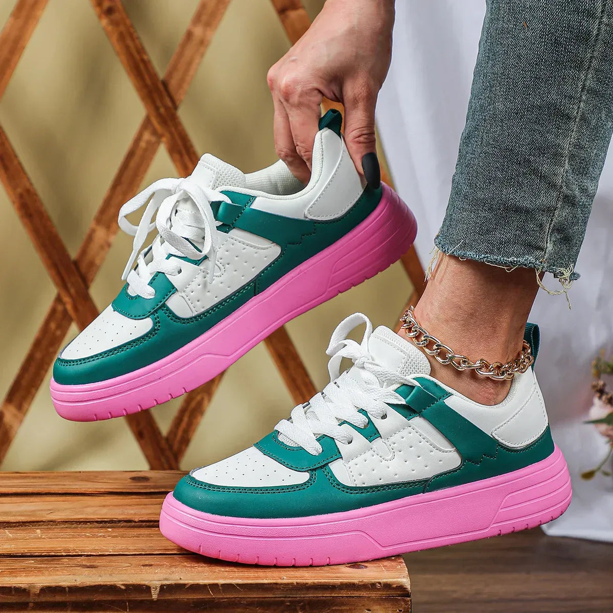 Baskets Femme Plateforme en Mesh Respirant
