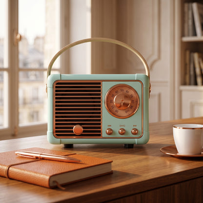 Enceinte Bluetooth Vintage Portable - USB et Carte TF
