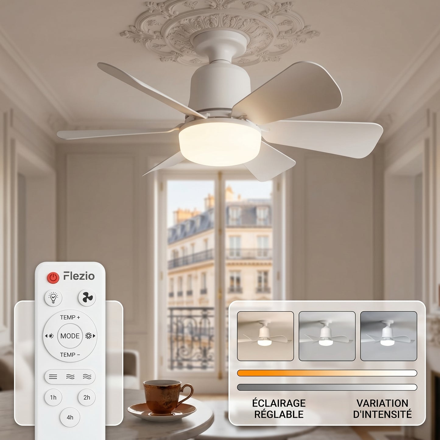 Veltara – Plafonnier Ventilateur LED