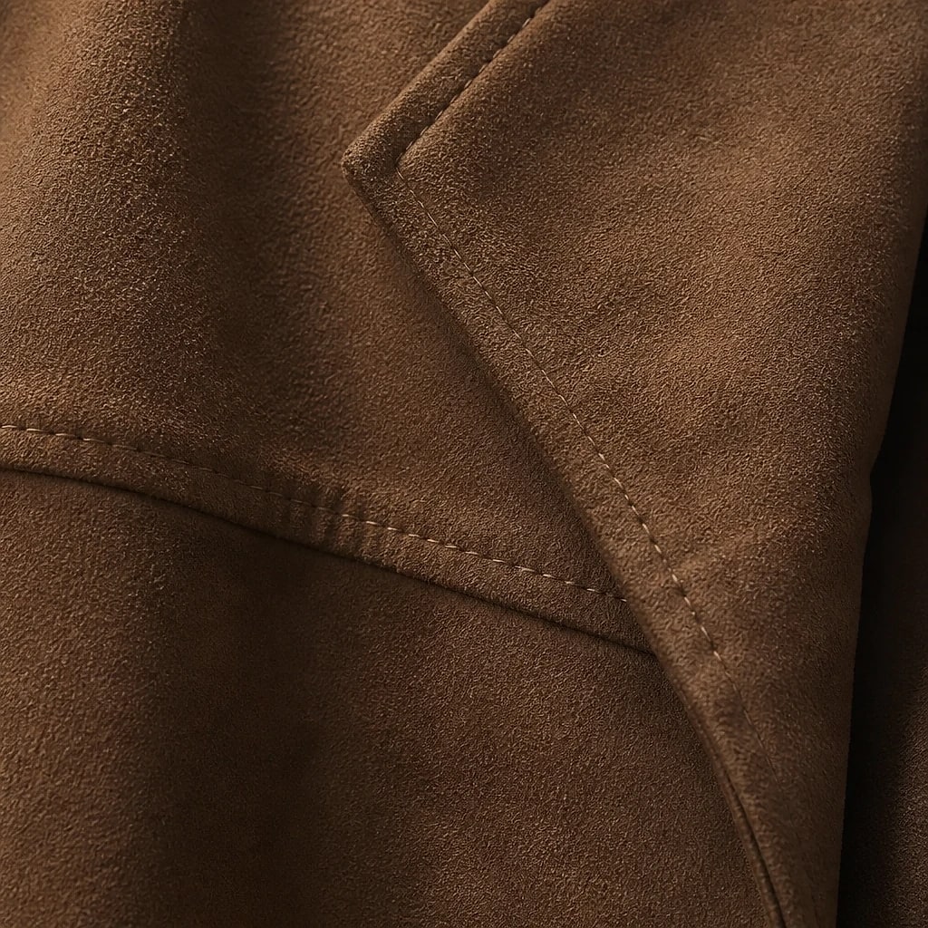Blazer Femme Oversize Daim Marron