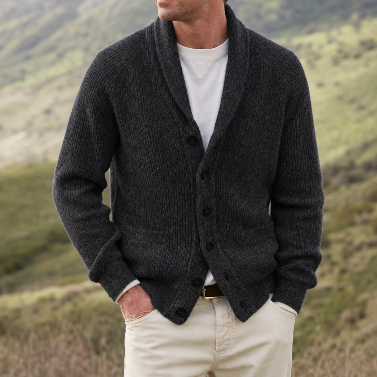 Cardigan Homme Laine Col en V