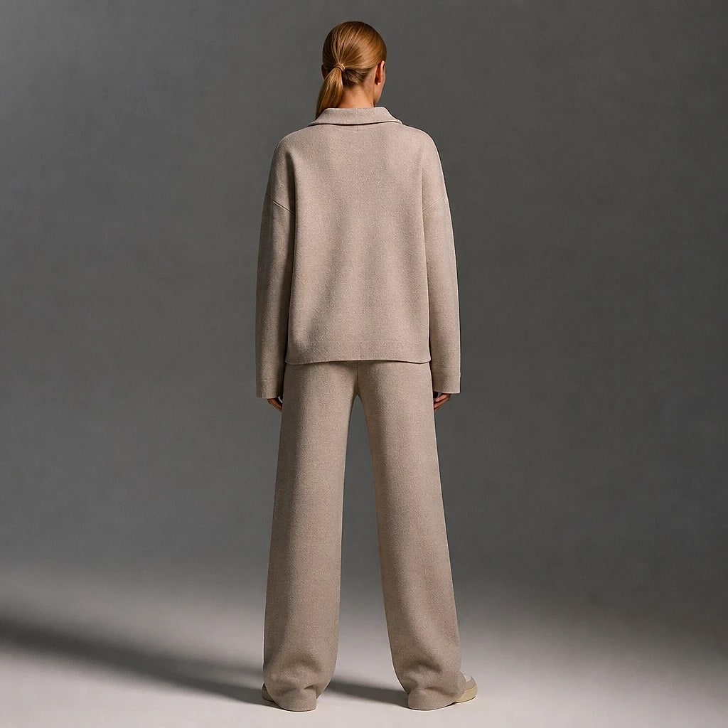Cléophée – Ensemble Pull Polo et Pantalon Large