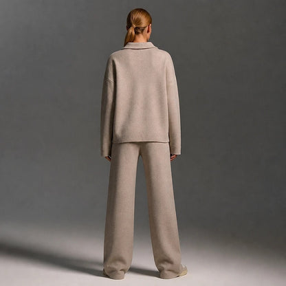 Cléophée – Ensemble Pull Polo et Pantalon Large
