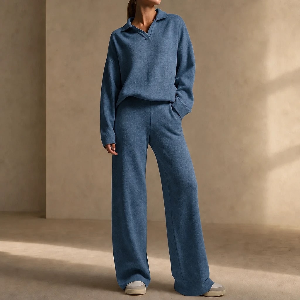 Cléophée – Ensemble Pull Polo et Pantalon Large
