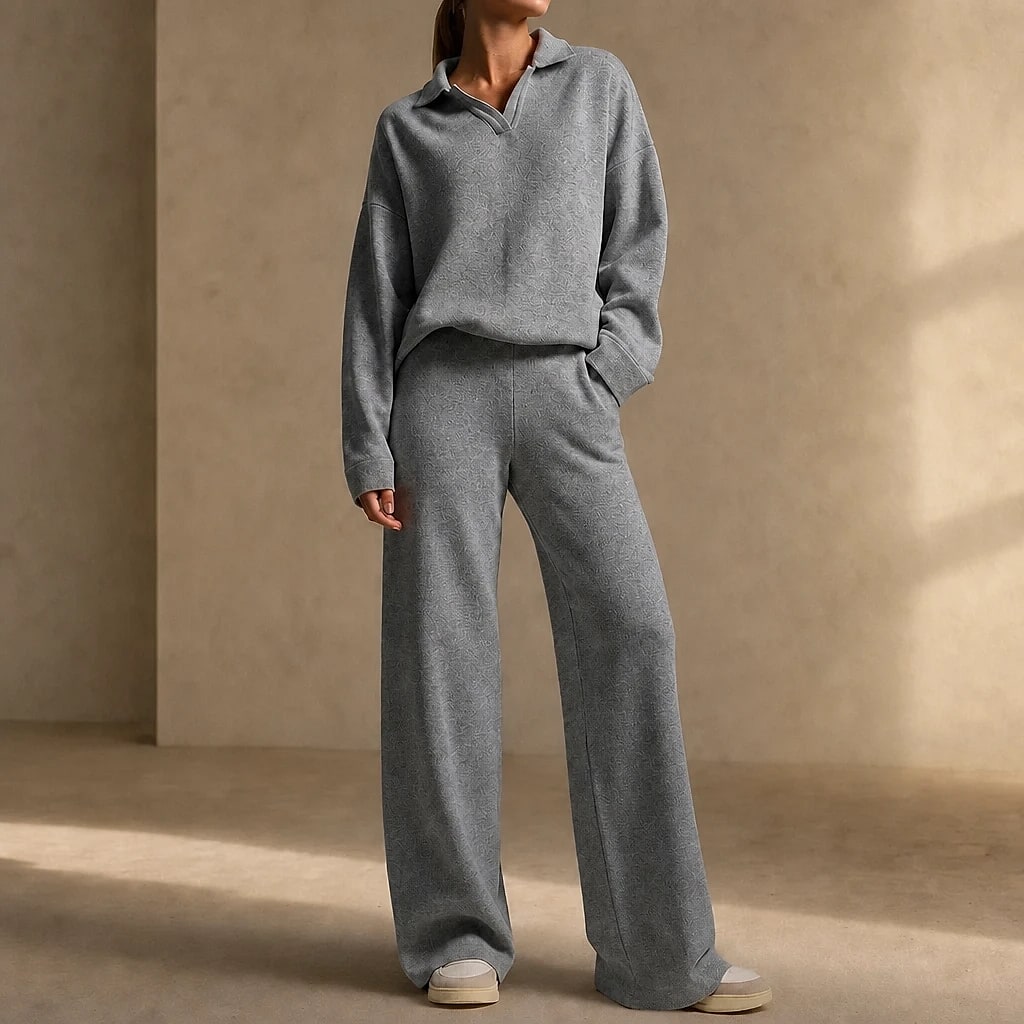 Cléophée – Ensemble Pull Polo et Pantalon Large