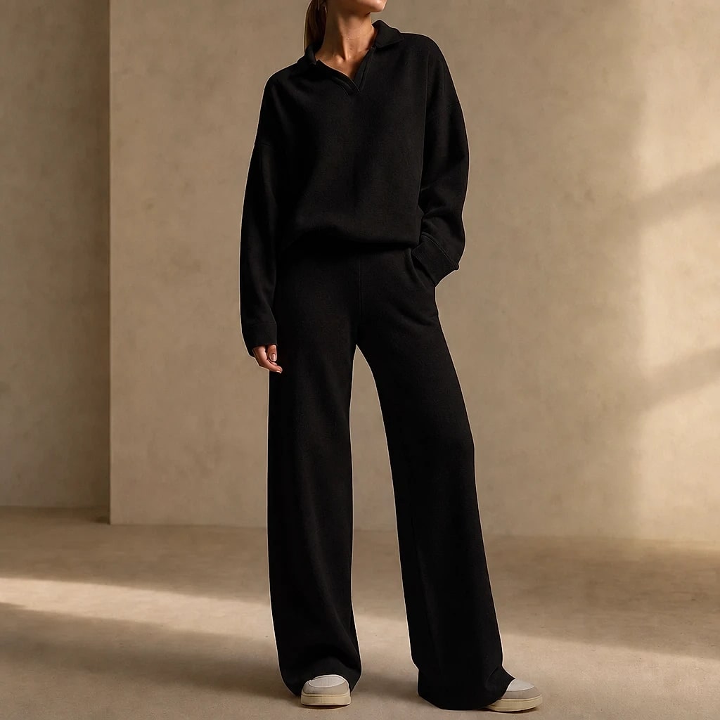 Cléophée – Ensemble Pull Polo et Pantalon Large