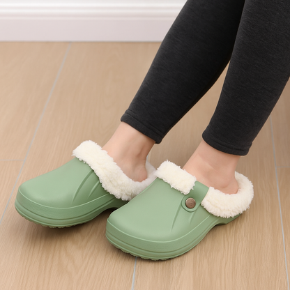 Sabots femme doublés en peluche, imperméables