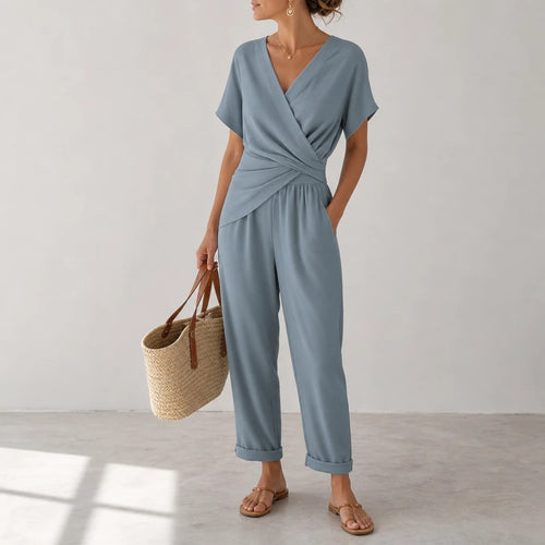 Ensemble Femme Drapé Nœud – Chic et Fluide