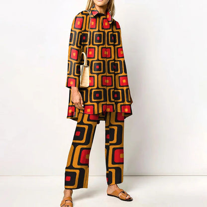 Ensemble Vintage Femme Blouse et Pantalon