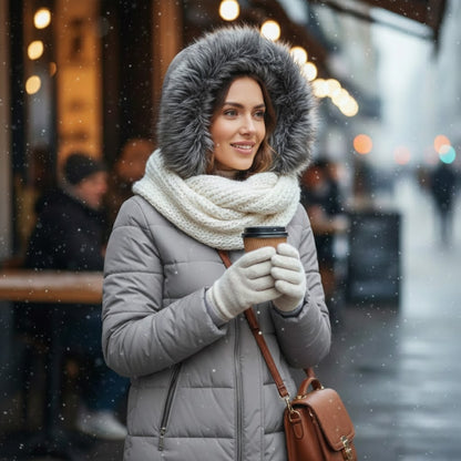 Parka Hiver Fourrure Matelassée Pour Femme
