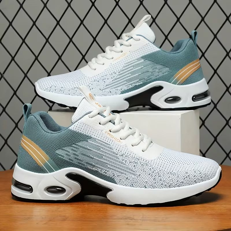 Baskets homme respirantes en maille légère, semelle amortissante et lacets