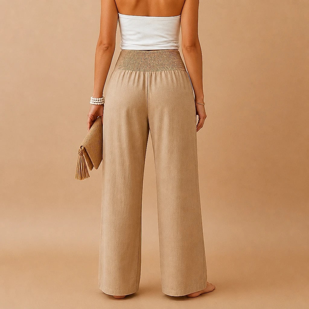 Isaline – Pantalon Fluide Taille Haute