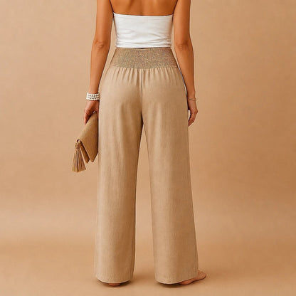 Isaline – Pantalon Fluide Taille Haute