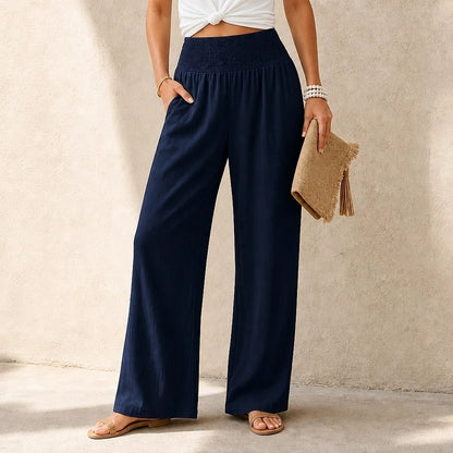 Isaline – Pantalon Fluide Taille Haute