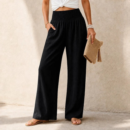 Isaline – Pantalon Fluide Taille Haute