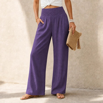 Isaline – Pantalon Fluide Taille Haute