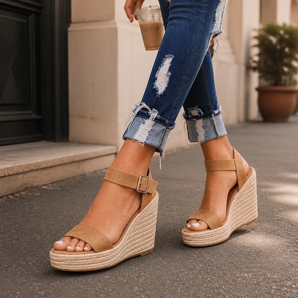 Isaline – Sandales Compensées Corde Confort