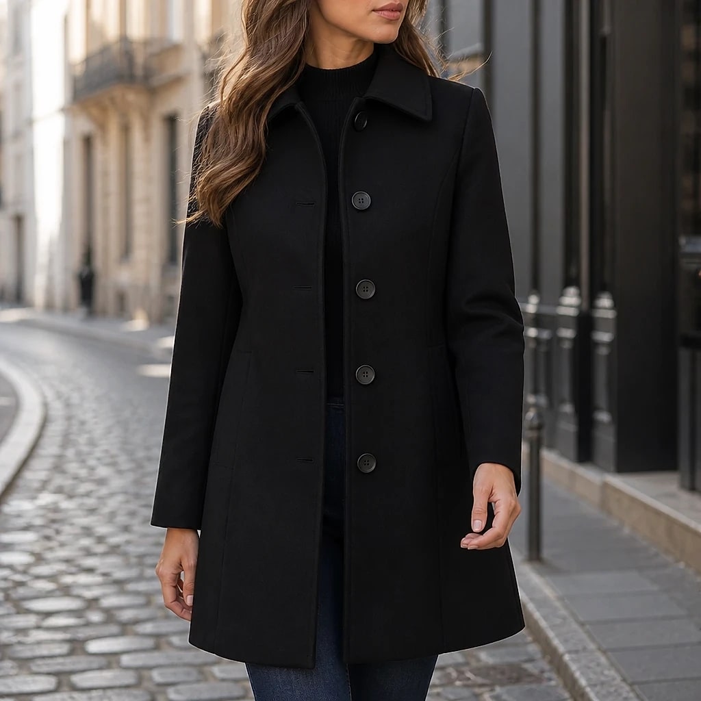 Isaline – Trench Hiver Ajusté Col Chemise