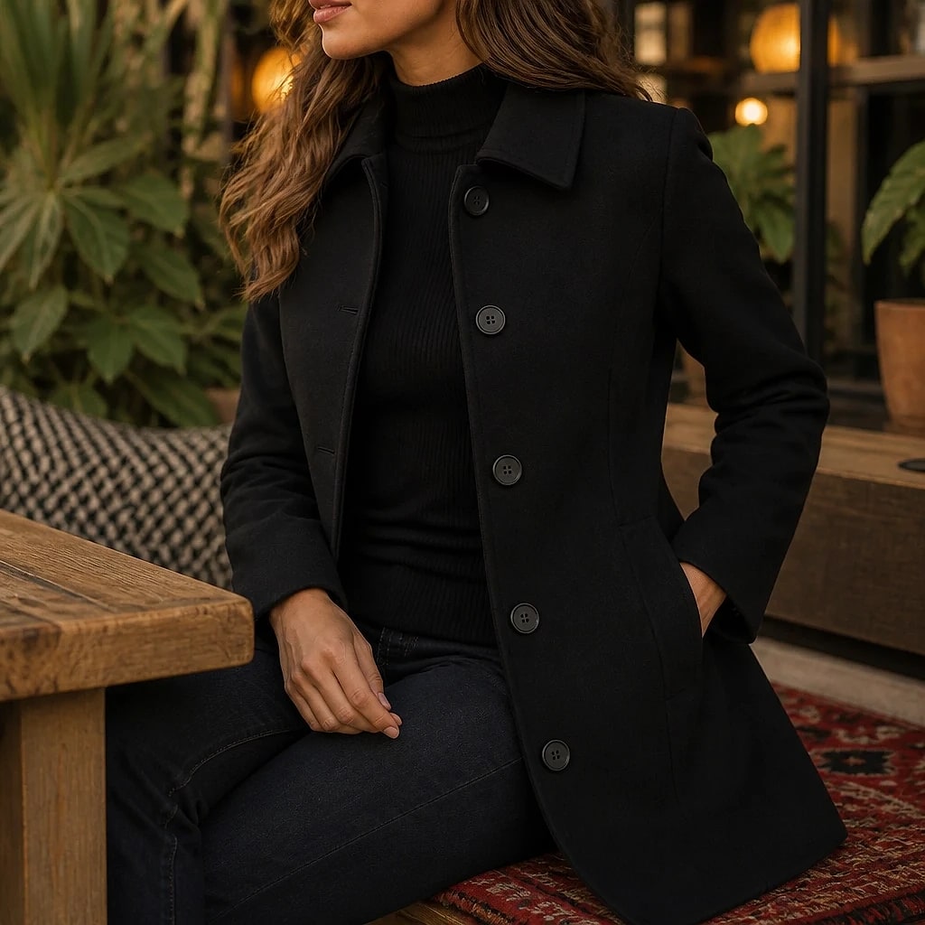Isaline – Trench Hiver Ajusté Col Chemise