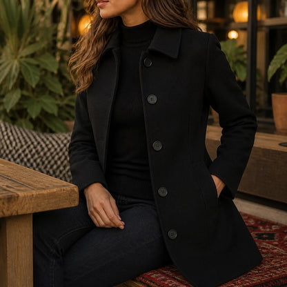 Isaline – Trench Hiver Ajusté Col Chemise