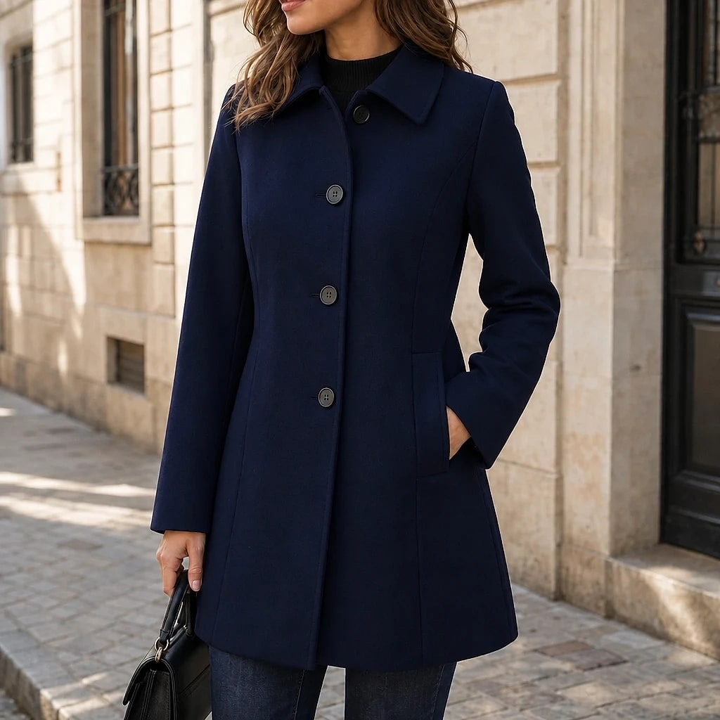 Isaline – Trench Hiver Ajusté Col Chemise