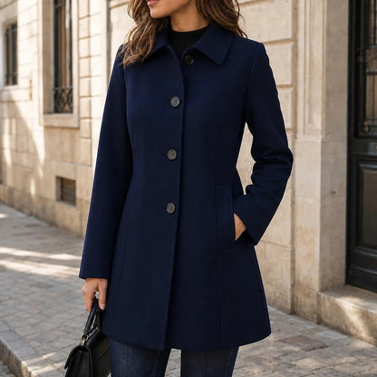 Isaline – Trench Hiver Ajusté Col Chemise