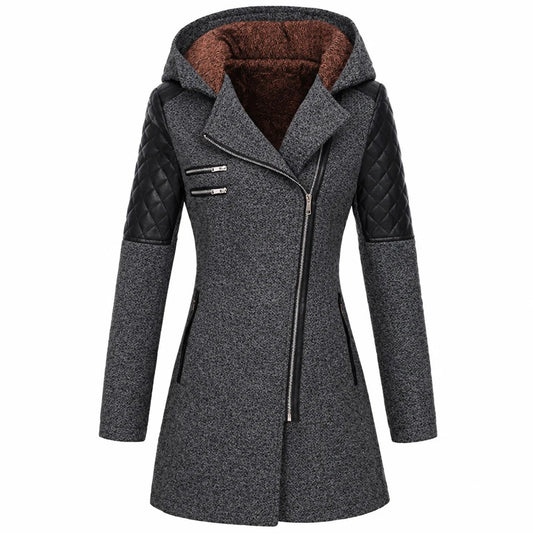 Marguerite – Manteau Zippé Asymétrique