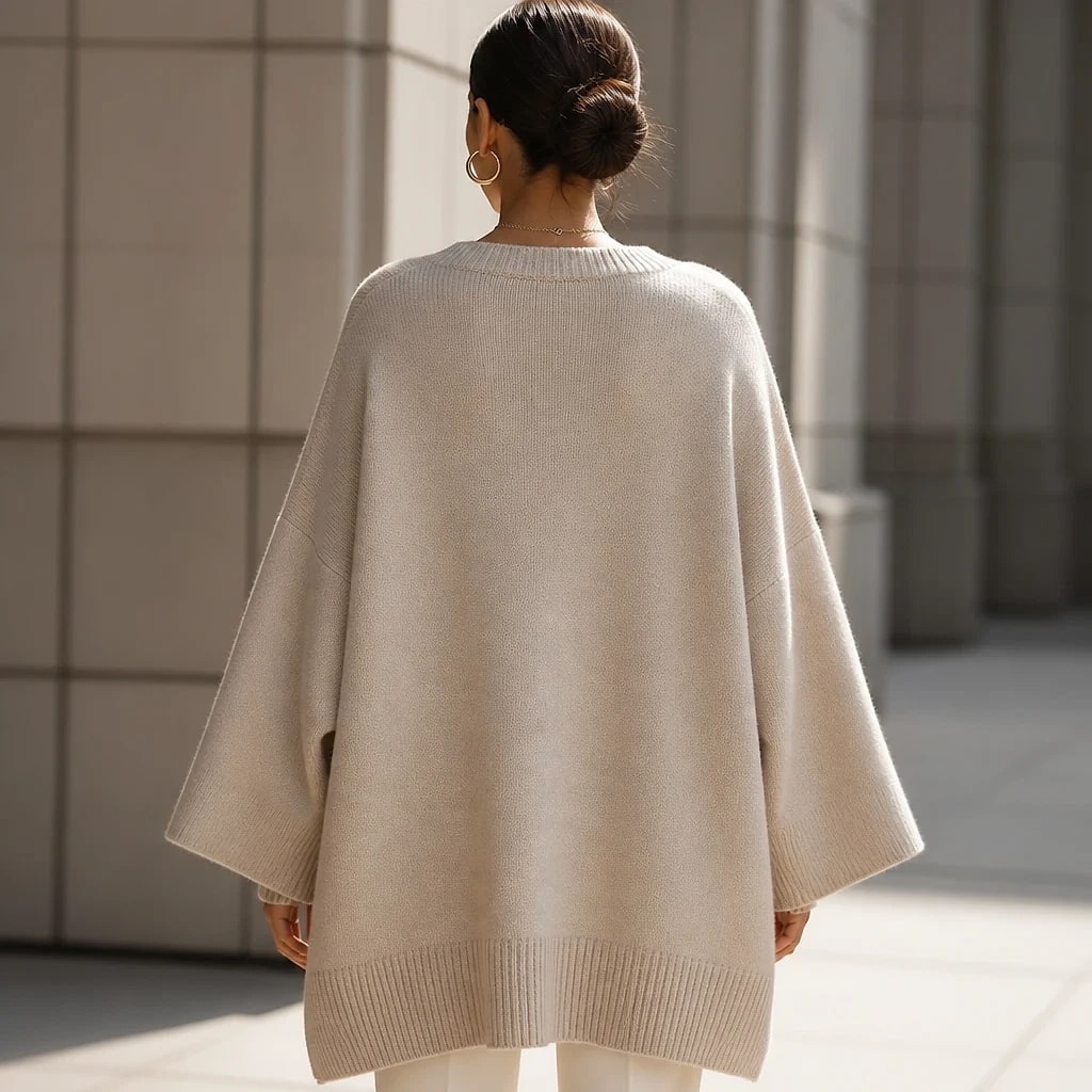 Poncho Oversize Maille Douce Femme