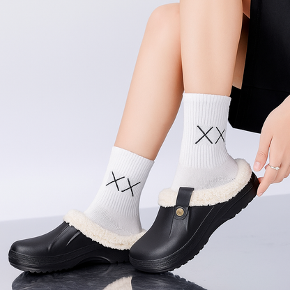 Sabots femme doublés en peluche, imperméables